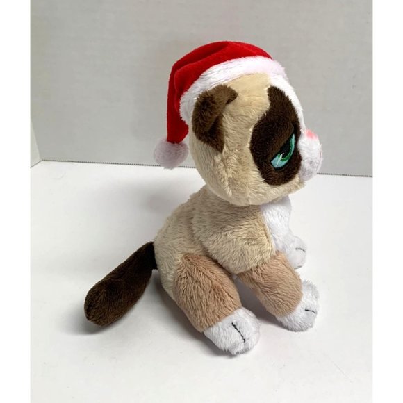 Grumpy Cat Plush Stuffed Animal Doll Toy Santa Hat 7 in Tall - Picture 2 of 6